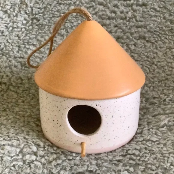 Ceramic Bird House NWT Speckled Glaze Crescent Enterprise Co. 5”x5”x6.75” - Picture 10 of 15